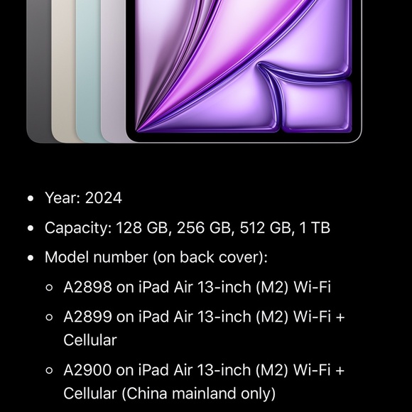 Apple iPad Air 13-inch (M2) Wi-Fi - Silver - Picture 1 of 6
